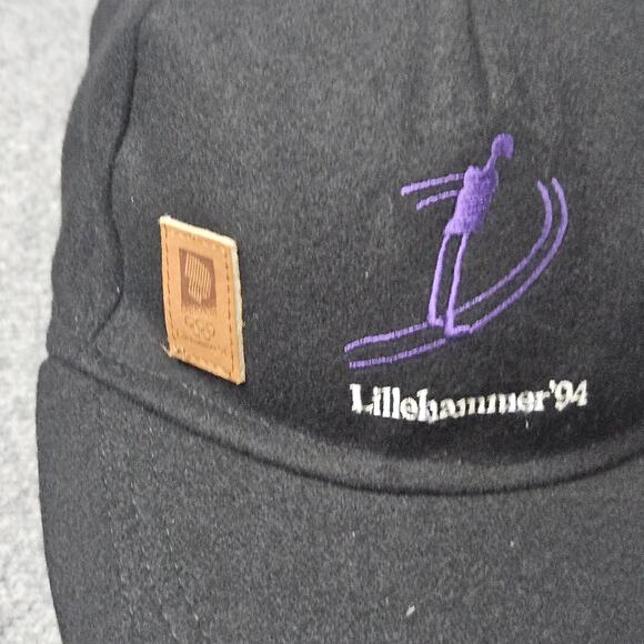 Vtg Lillehammer 1994 Hockey Winter Olympics Black Wool Hat Cap Norway Earflaps - Picture 8 of 9